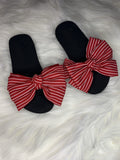 Red & White Stripe Slides-Little Kids