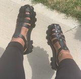 Thee's Vintage Sandals-Black