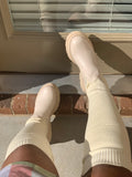 Beige Knitted Sock Boots