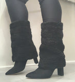 Black Candy-Coated Boots