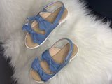 Little Girls Blue Jean Double Sandals