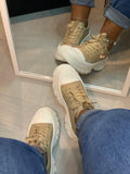 Chunky Taupe Platform Sneakers