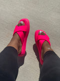 Fuchsia Cris Cross Slides