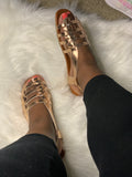 Rose Gold Gladiator Sandals