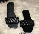 Braided Black Slides